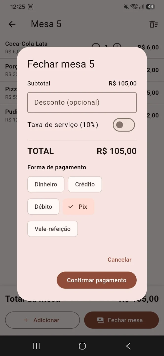 Comanda app screenshot