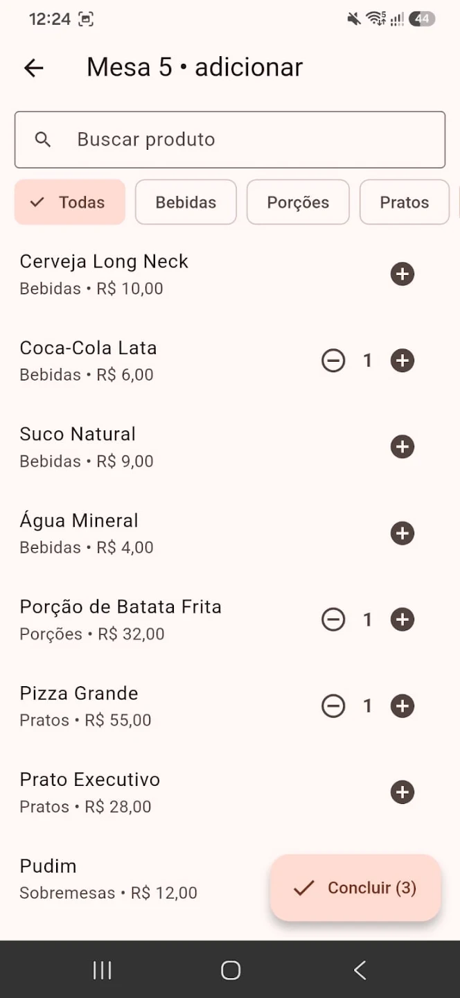 Comanda app screenshot