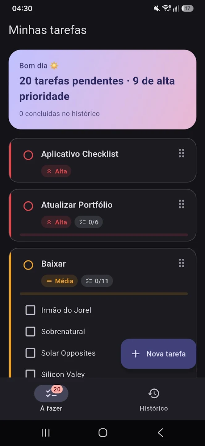 Atividades app screenshot