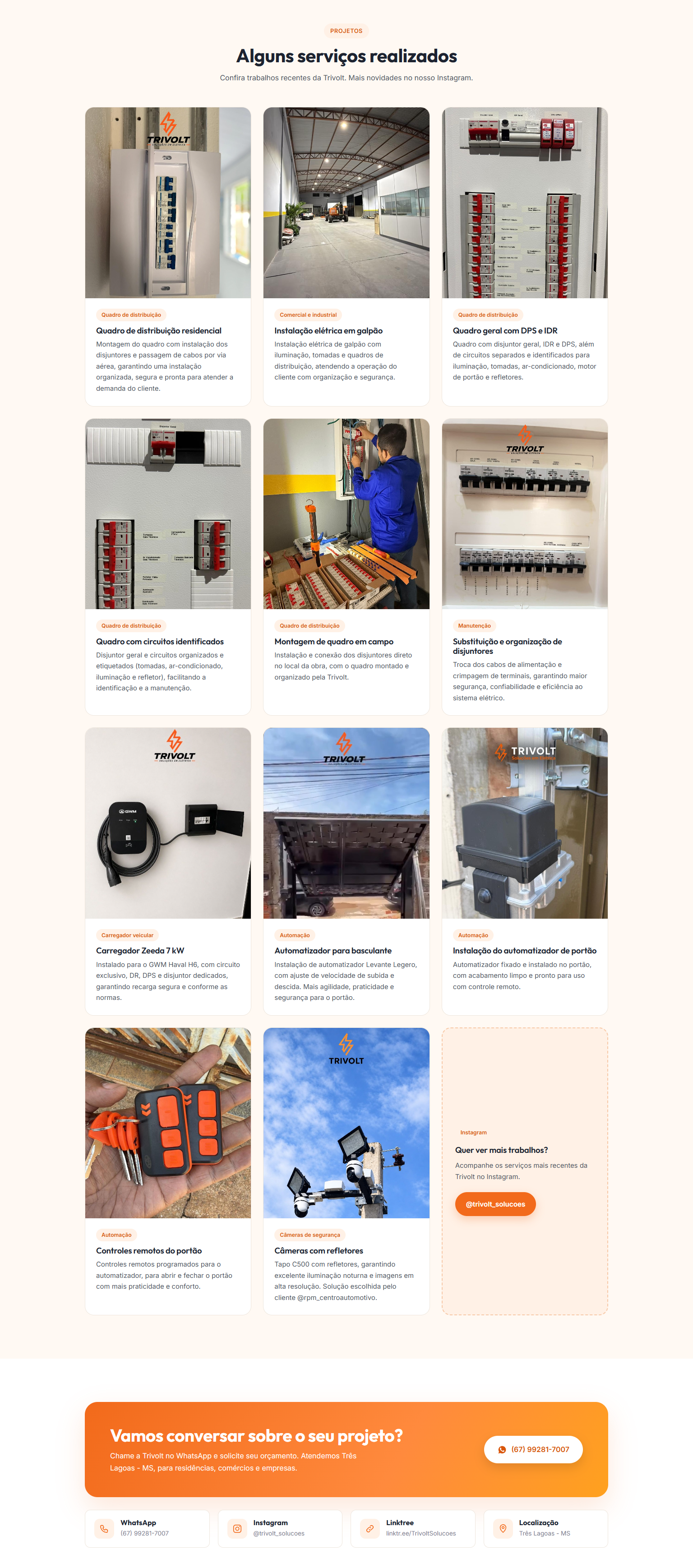 Trivolt Electrical Solutions services and projects