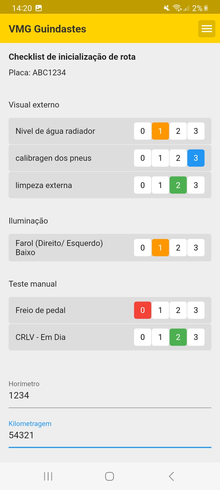 VMG Guindastes app screenshot