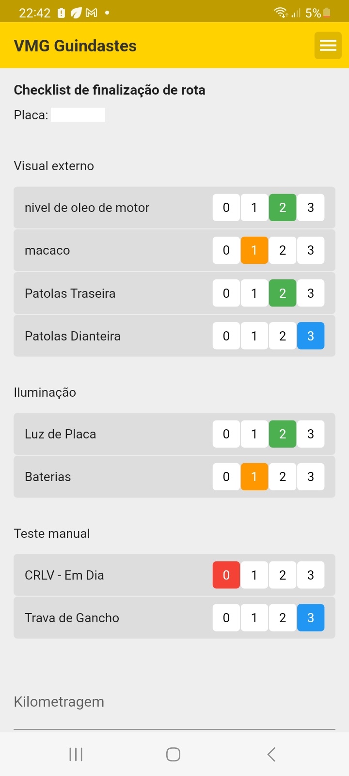 VMG Guindastes app screenshot
