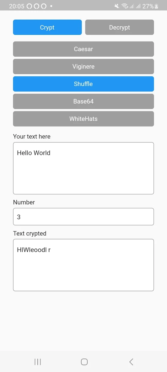 WhiteHats Crypt app screenshot